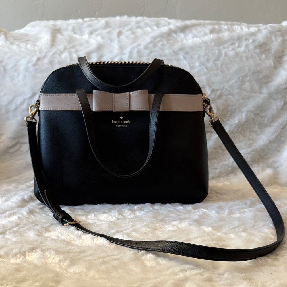 Kate Spade Kirk Park Safianno Julita Black and Pink Bow Women's Purse